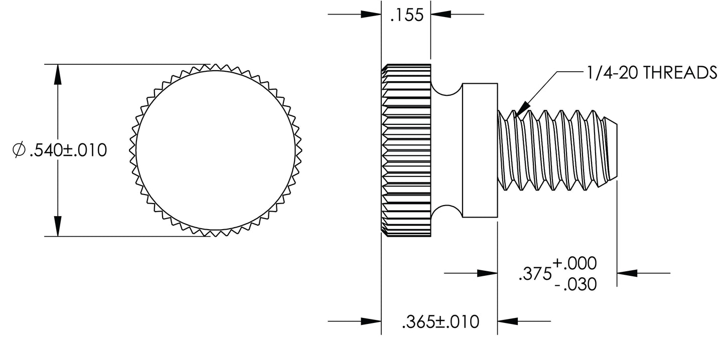 Nylon Thumb Screws, 1/4"-20 Thread