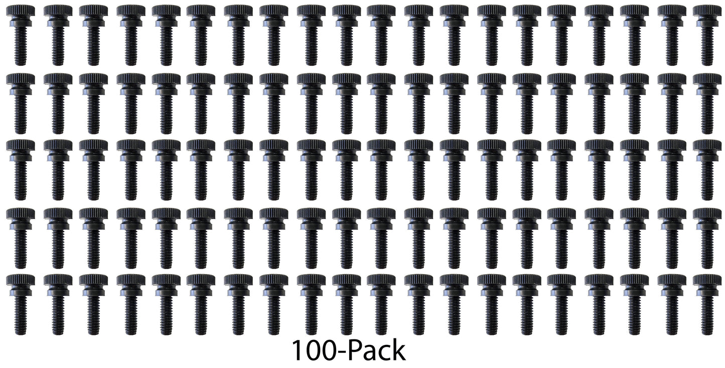 Nylon Thumb Screws, Black, 1/4"-20 x 3/4" Long
