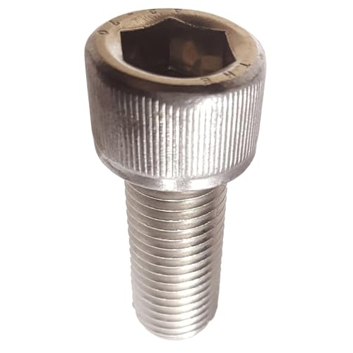 1/2-13 x 1" Socket Head Cap Screws, Full Thread, Allen Socket Drive, Stainless Steel 18-8, Bright Finish