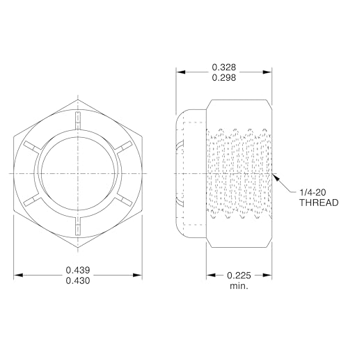 1/4"-20 NE Nylon Insert Hex Lock Nut Zinc (Pack of 100)