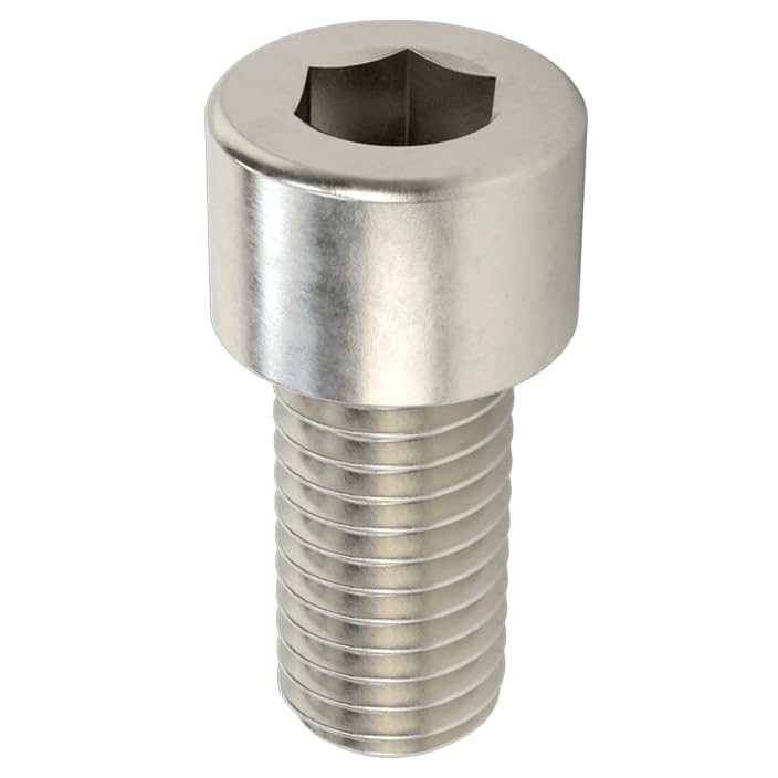 1/2-13 x 1" Socket Head Cap Screws, Full Thread, Allen Socket Drive, Stainless Steel 18-8, Bright Finish